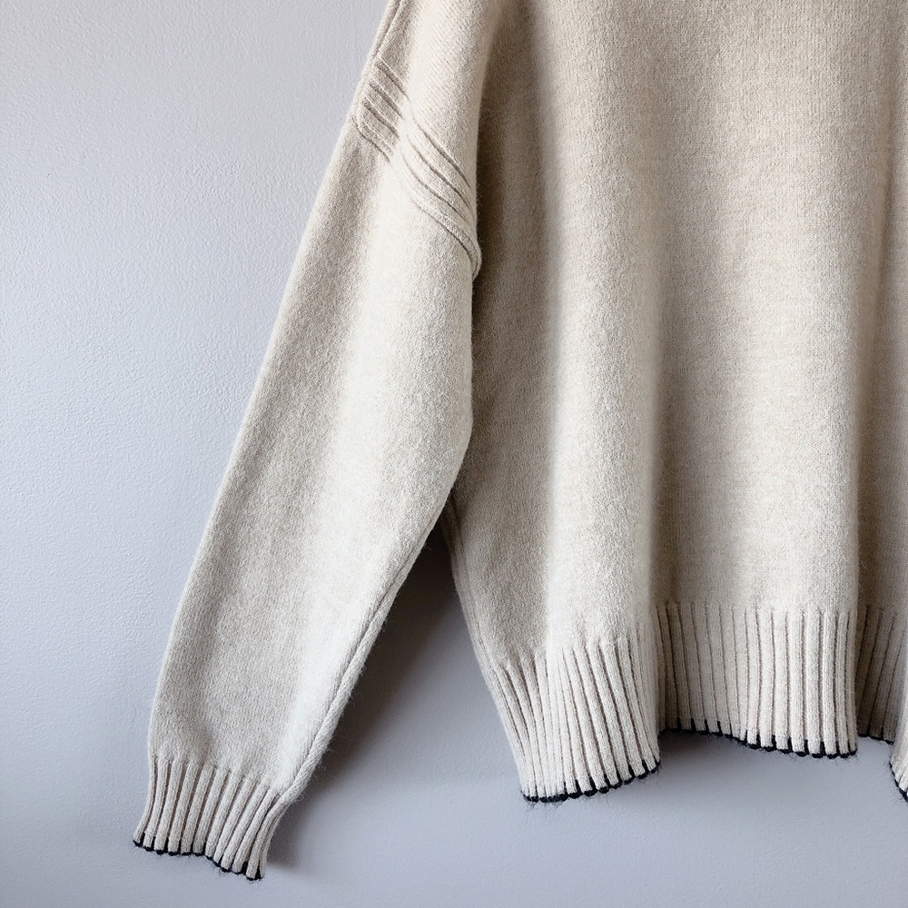 Max Studio Sweater Large off-white turtle neck sweater women’s - Picture 11 of 14